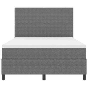 Boxspringbett mit Matratze & LED Licht Grau 140x200 cm Corduroy-Stoff