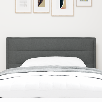 LED Kopfteil mit LED-Lichtleisten Dunkelgrau 80 cm Stoff