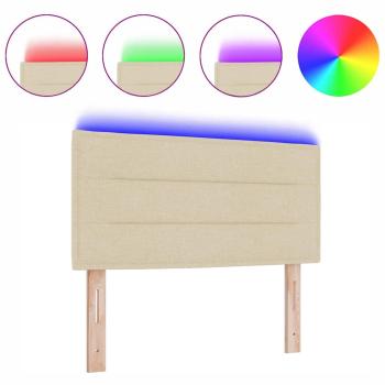 LED Kopfteil Linien-Design Creme 80 cm Stoff