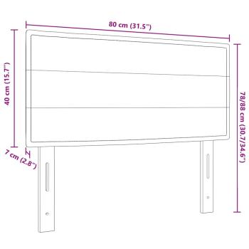 LED Kopfteil Linien-Design Creme 80 cm Stoff