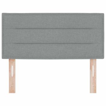 LED Kopfteil Linien-Design Hellgrau 90 cm Stoff