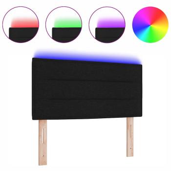 LED Kopfteil Linien-Design Schwarz 100 cm Stoff