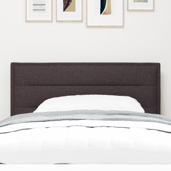 LED Kopfteil Linien-Design Dunkelbraun 100 cm Stoff