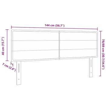 LED Kopfteil Linien-Design Hellgrau 72 cm Stoff