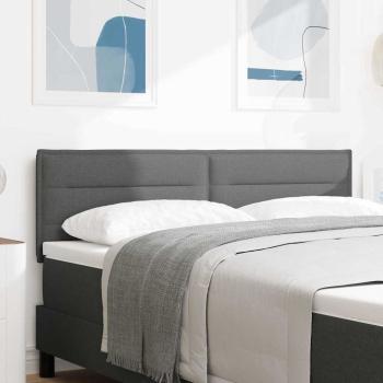 LED Kopfteil mit LED-Lichtleisten Dunkelgrau 144 cm Stoff