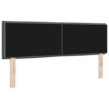 LED Kopfteil mit LED-Lichtleisten Dunkelgrau 144 cm Stoff