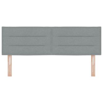 LED Kopfteil Linien-Design Hellgrau 80 cm Stoff