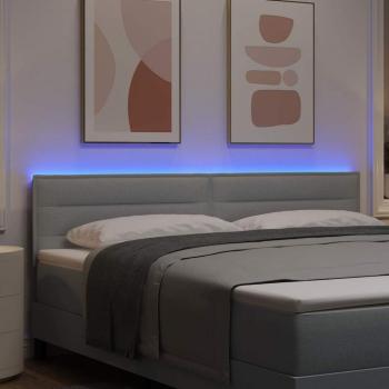 ARDEBO.de - LED Kopfteil Linien-Design Hellgrau 90 cm Stoff