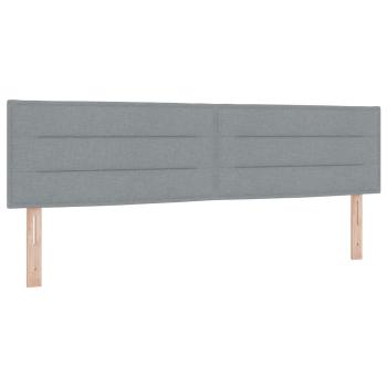 LED Kopfteil Linien-Design Hellgrau 90 cm Stoff