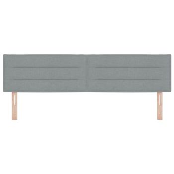LED Kopfteil Linien-Design Hellgrau 90 cm Stoff