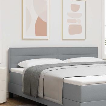 LED Kopfteil Linien-Design Hellgrau 90 cm Stoff