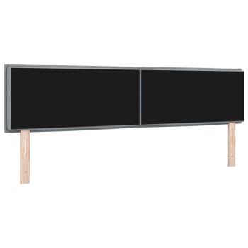 LED Kopfteil Linien-Design Hellgrau 90 cm Stoff