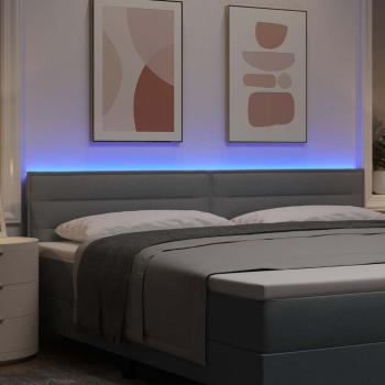 LED Kopfteil Linien-Design Hellgrau 100 cm Stoff