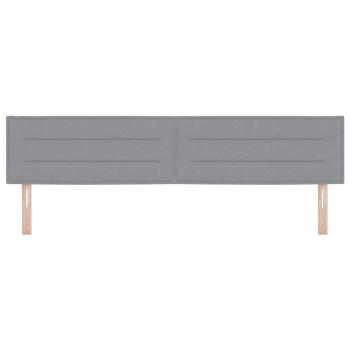 LED Kopfteil Linien-Design Hellgrau 100 cm Stoff