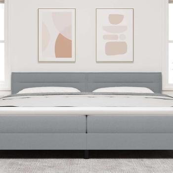 LED Kopfteil Linien-Design Hellgrau 100 cm Stoff