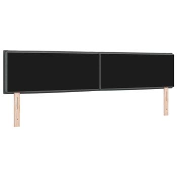LED Kopfteil mit LED-Lichtleisten Dunkelgrau 200 cm Stoff