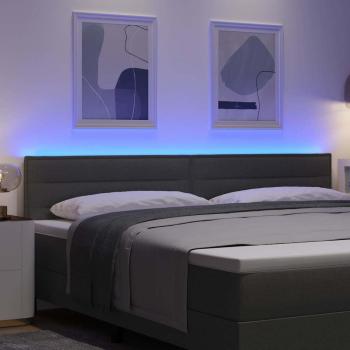 LED Kopfteil Linien-Design Dunkelgrau 100 cm Stoff