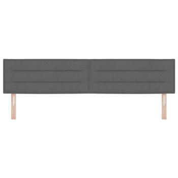 LED Kopfteil Linien-Design Dunkelgrau 100 cm Stoff