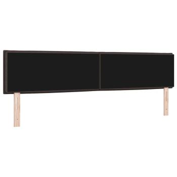 LED Kopfteil Linien-Design Dunkelbraun 100 cm Stoff