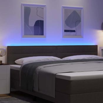 LED Kopfteil Linien-Design Dunkelbraun 100 cm Stoff