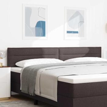 LED Kopfteil Linien-Design Dunkelbraun 100 cm Stoff