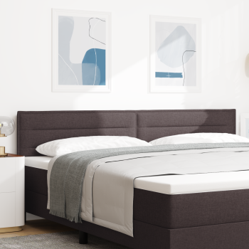 LED Kopfteil Linien-Design Dunkelbraun 100 cm Stoff