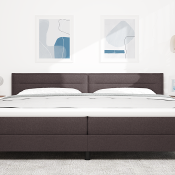 LED Kopfteil Linien-Design Dunkelbraun 100 cm Stoff