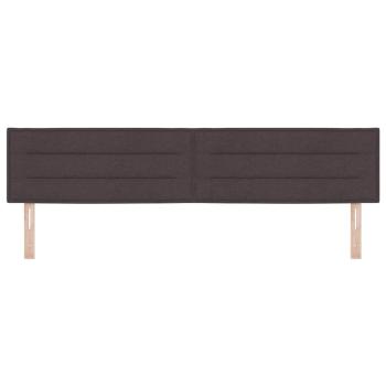 LED Kopfteil Linien-Design Dunkelbraun 100 cm Stoff