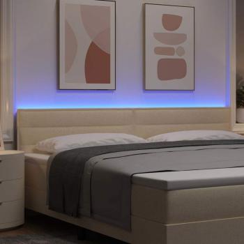 LED Kopfteil Linien-Design Creme 100 cm Stoff