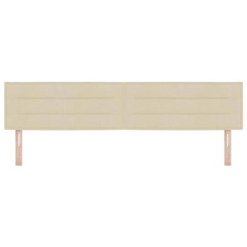 LED Kopfteil Linien-Design Creme 100 cm Stoff