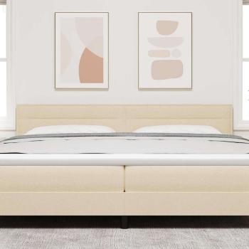 LED Kopfteil Linien-Design Creme 100 cm Stoff