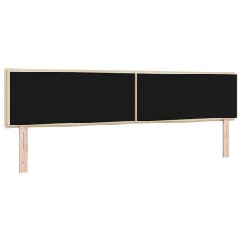 LED Kopfteil Linien-Design Creme 100 cm Stoff
