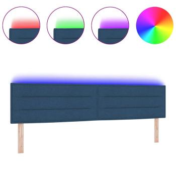 LED Kopfteil Linien-Design Blau 100 cm Stoff