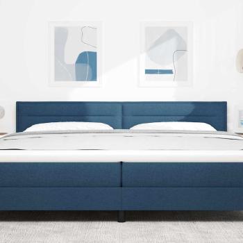 LED Kopfteil Linien-Design Blau 100 cm Stoff