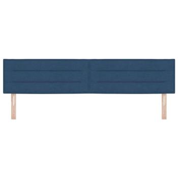 LED Kopfteil Linien-Design Blau 100 cm Stoff