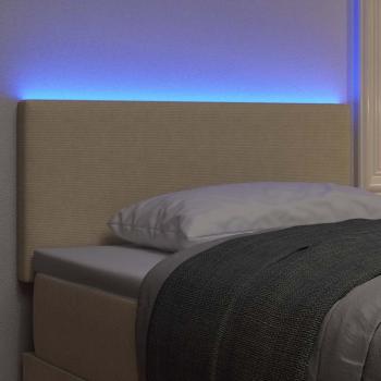 LED Kopfteil mit LED-Lichtleisten Grau-Grün 80 cm Cordstoff