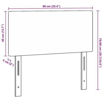 LED Kopfteil Einfarbig Hellgrau 90 cm Cordstoff