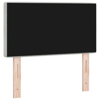 LED Kopfteil Kristallknopf Gepolstert Hellgrau 80 cm Samt