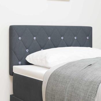 ARDEBO.de - LED Kopfteil Kristall Knopfgeheftet Dunkelgrau 80 cm Samt