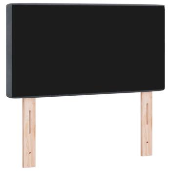 LED Kopfteil mit LED-Lichtleisten Dunkelgrau 80 cm Samt