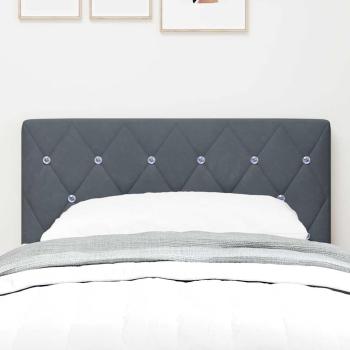 LED Kopfteil Kristall Knopfgeheftet Dunkelgrau 80 cm Samt