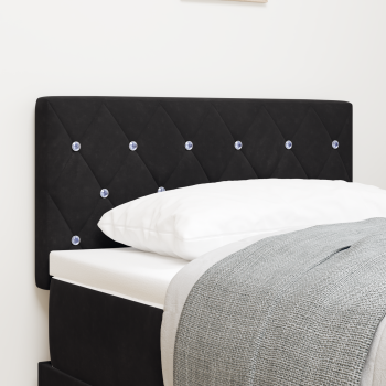 LED Kopfteil mit LED-Lichtleisten Schwarz 80 cm Samt