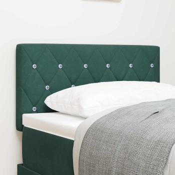 ARDEBO.de - LED Kopfteil Kristalltaste Gepolstert Dunkelgrün 80 cm Samt