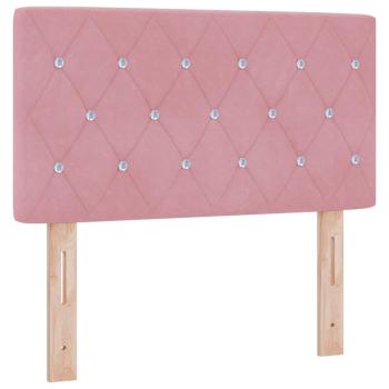 LED Kopfteil mit LED-Lichtleisten mit Kopfteil Rosa 80 cm Samt
