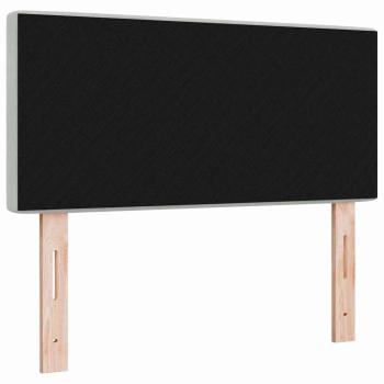 LED Kopfteil mit Kristallknopf, Geplustert, Hellgrau, 90 cm, Samt
