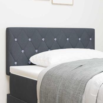 ARDEBO.de - LED Kopfteil Kristallknopf-Steppung Dunkelgrau 90 cm Samt