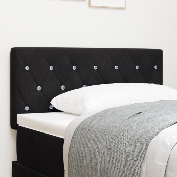 LED Kopfteil mit LED-Lichtleisten Schwarz 90 cm Samt
