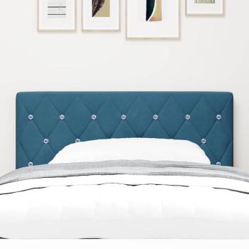 LED Kopfteil mit Kristallknopf, gepolstert, Dunkelblau, 90 cm, Samt