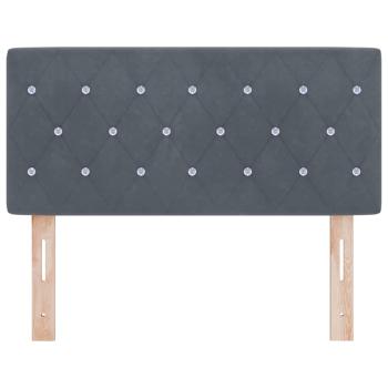 LED Kopfteil Kristallknopf Gesteppt Dunkelgrau 100 cm Samt