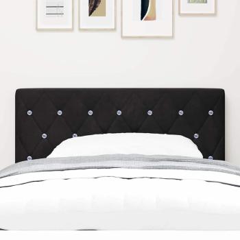 LED Kopfteil Kristallknöpfe Schwarz 100 cm Samt